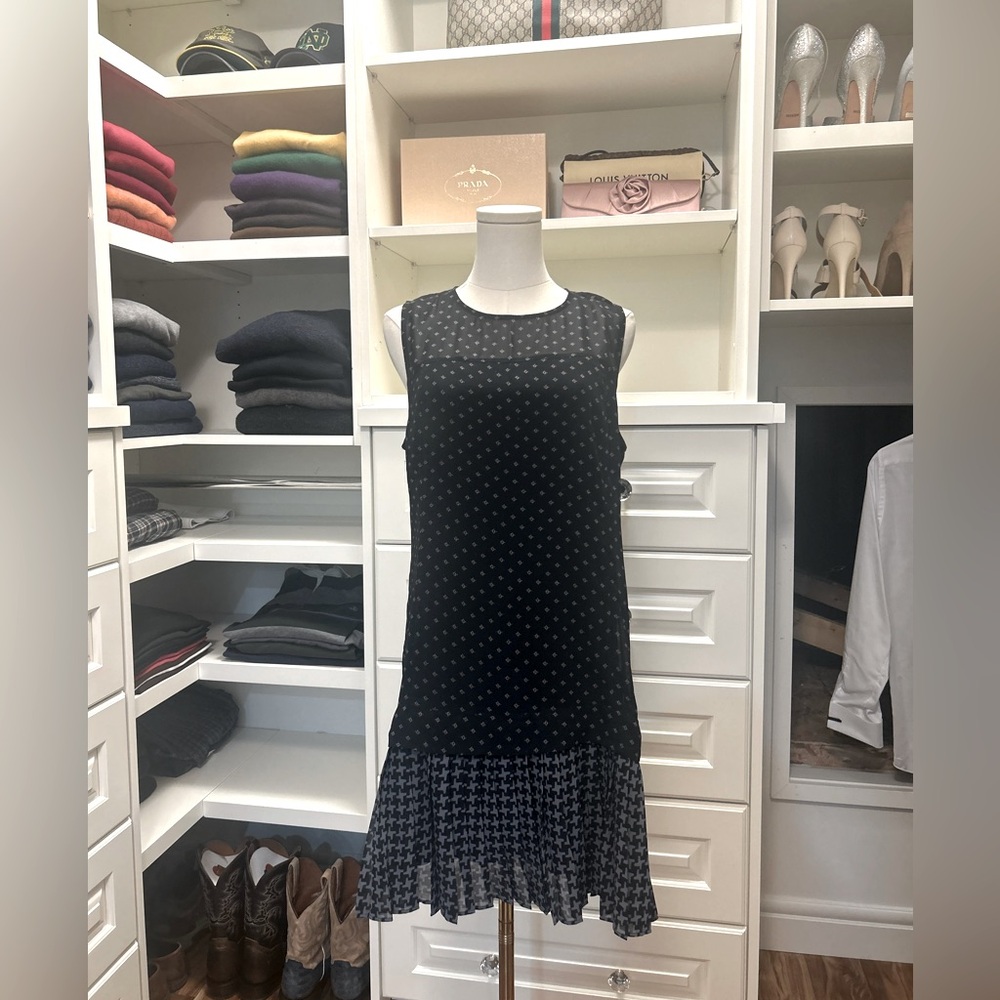 Abercrombie And Fitch, Mini Dress, UK 10, Navy, Multi-Patterned, Chiffon, Lined